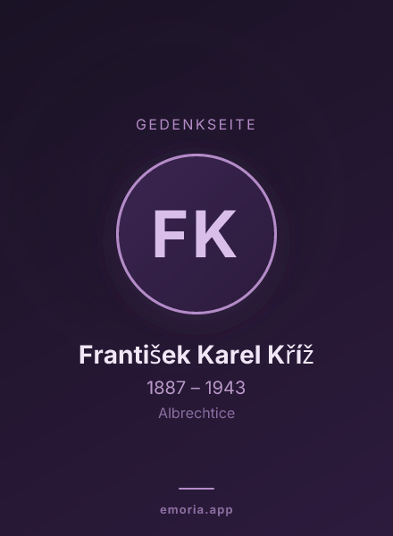 Gedenkportrait von František Karel Kříž