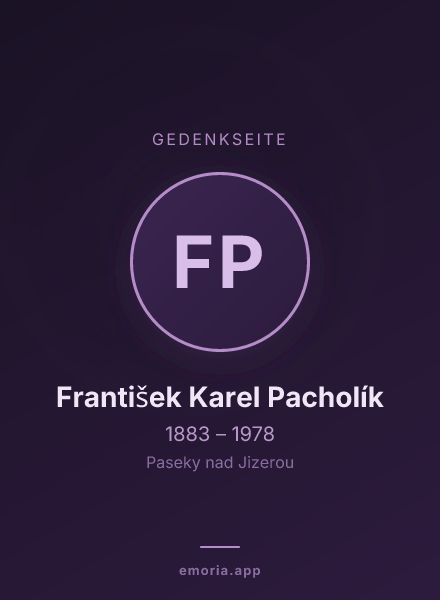 Gedenkportrait von František Karel Pacholík