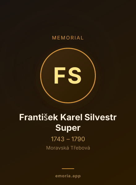 Memorial portrait of František Karel Silvestr Super