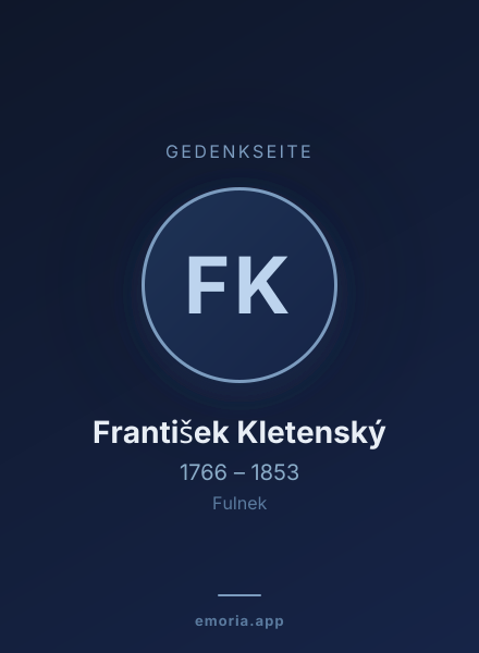 Gedenkportrait von František Kletenský