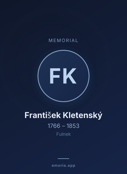 Memorial portrait of František Kletenský