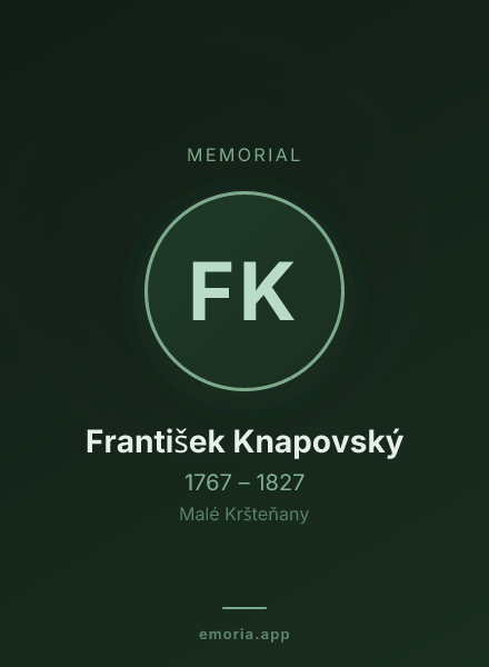 Memorial portrait of František Knapovský