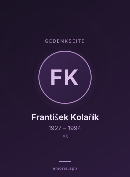 Gedenkportrait von František Kolařík