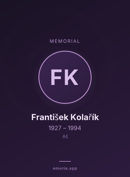 Memorial portrait of František Kolařík