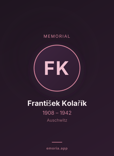 Memorial portrait of František Kolařík