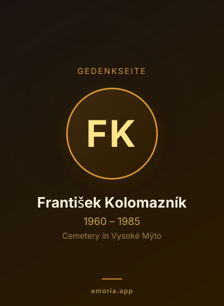 Gedenkportrait von František Kolomazník