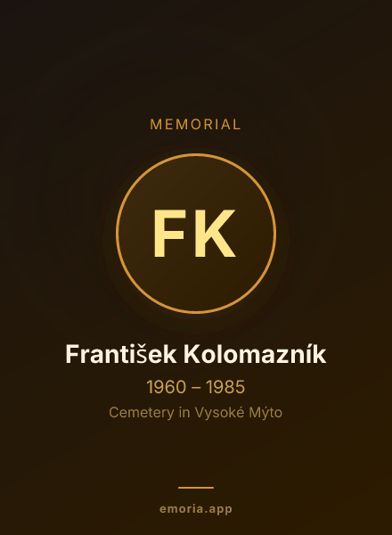 Memorial portrait of František Kolomazník