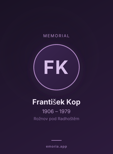 Memorial portrait of František Kop