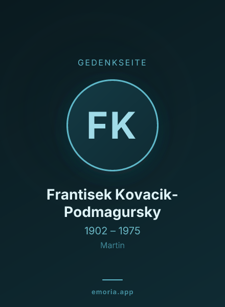 Gedenkportrait von Frantisek Kovacik-Podmagursky