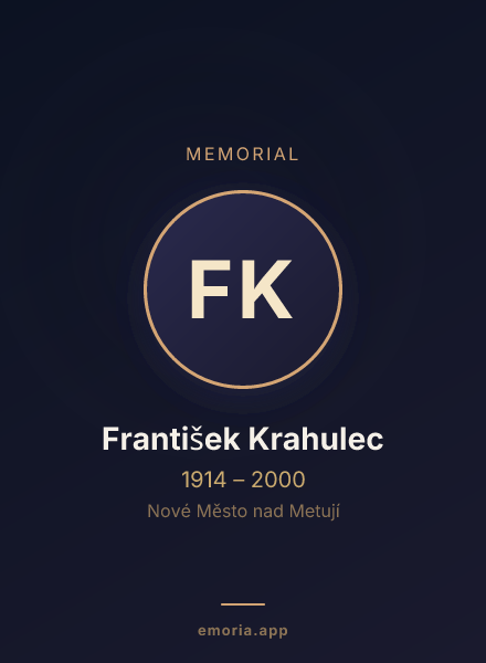 Memorial portrait of František Krahulec
