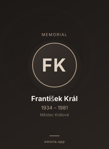 Memorial portrait of František Král