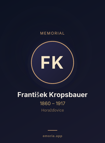 Memorial portrait of František Kropsbauer