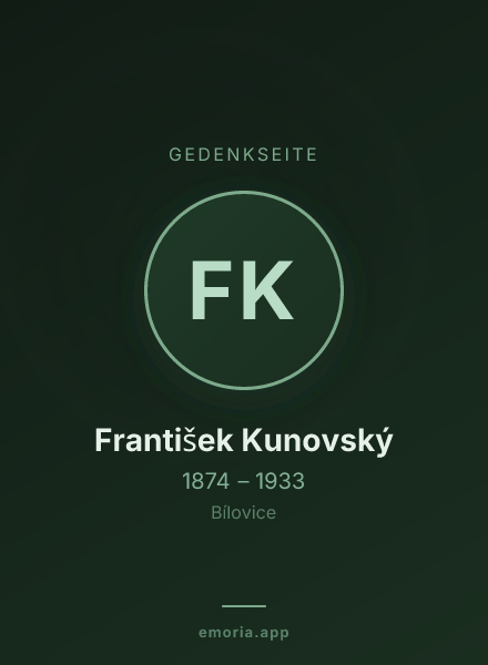 Gedenkportrait von František Kunovský
