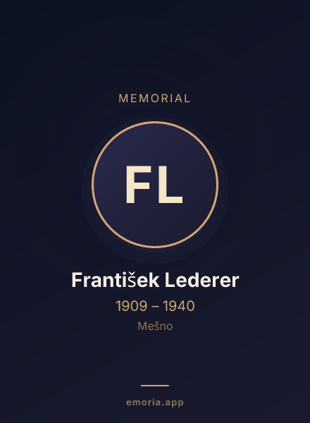 Memorial portrait of František Lederer