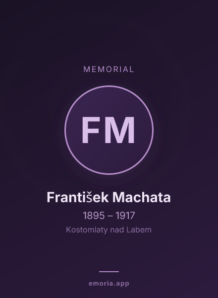 Memorial portrait of František Machata