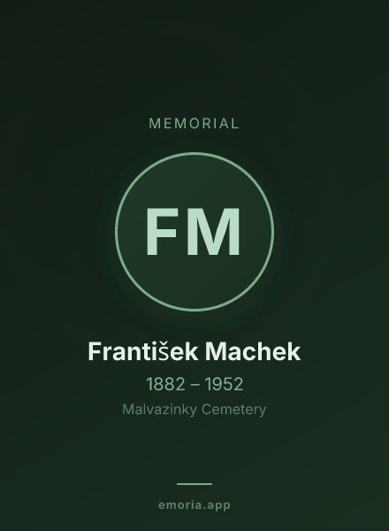 Memorial portrait of František Machek