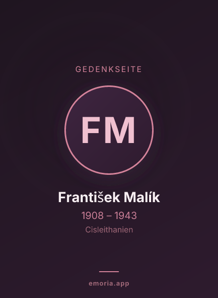 Gedenkportrait von František Malík