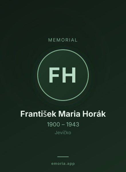 Memorial portrait of František Maria Horák