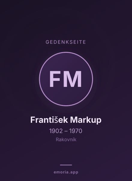 Gedenkportrait von František Markup