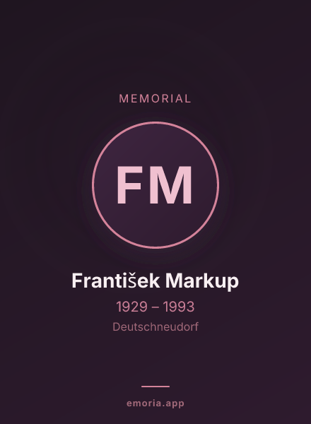 Memorial portrait of František Markup