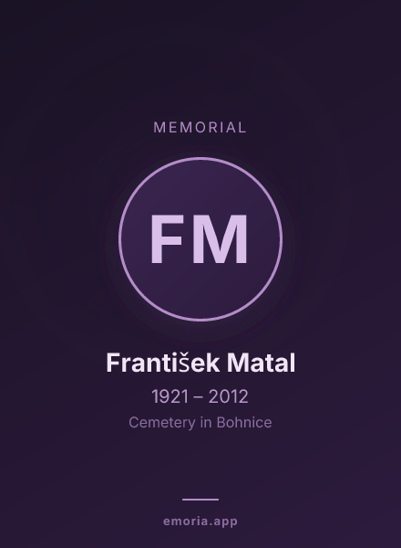 Memorial portrait of František Matal