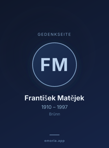 Gedenkportrait von František Matějek