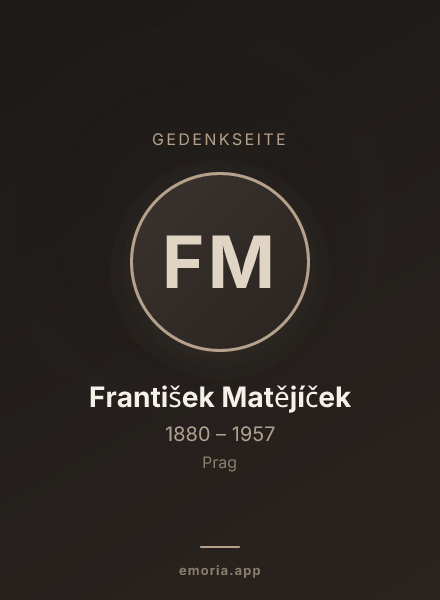 Gedenkportrait von František Matějíček