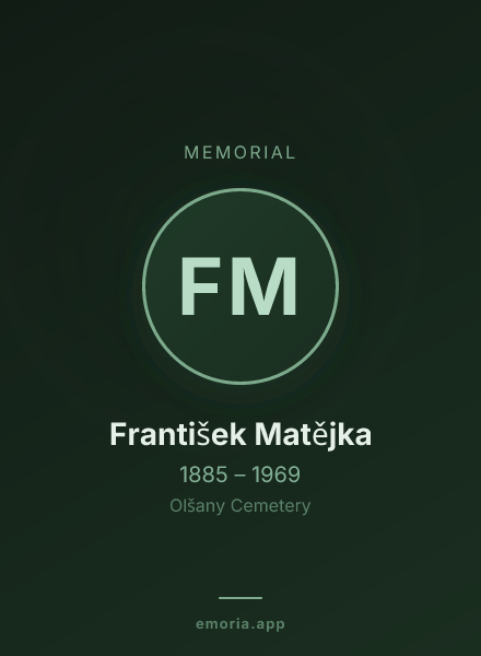 Memorial portrait of František Matějka