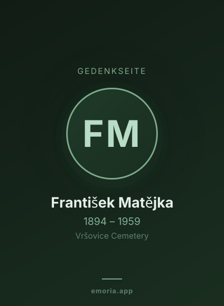 Gedenkportrait von František Matějka