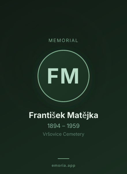 Memorial portrait of František Matějka