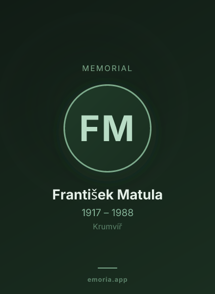 Memorial portrait of František Matula