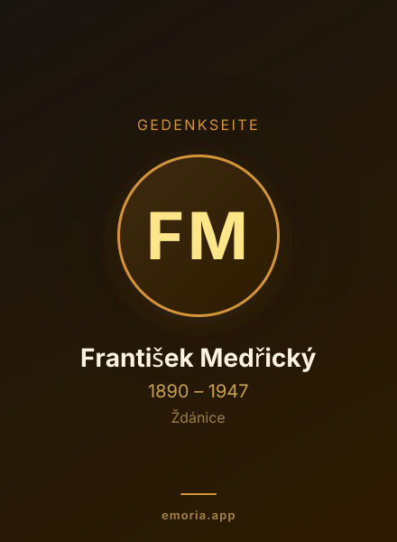 Gedenkportrait von František Medřický
