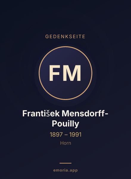 Gedenkportrait von František Mensdorff-Pouilly