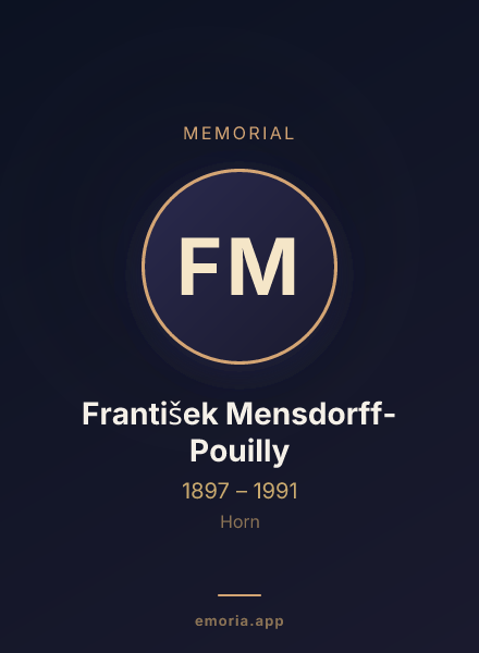 Memorial portrait of František Mensdorff-Pouilly