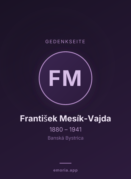 Gedenkportrait von František Mesík-Vajda