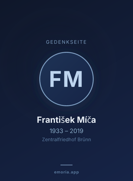Gedenkportrait von František Míča