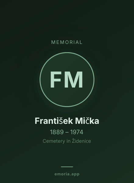 Memorial portrait of František Mička