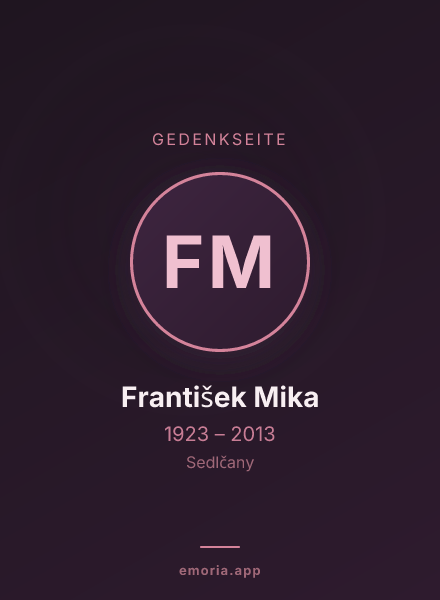 Gedenkportrait von František Mika