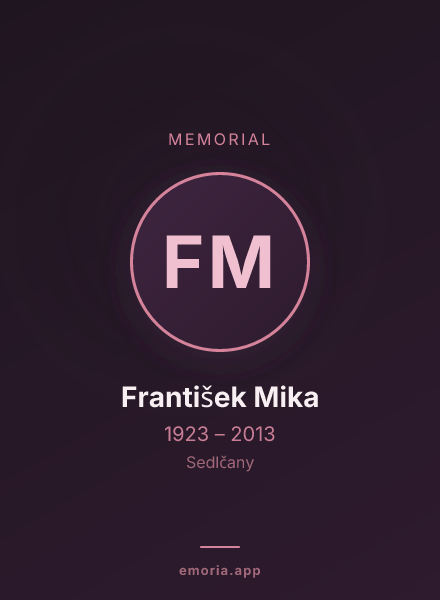 Memorial portrait of František Mika