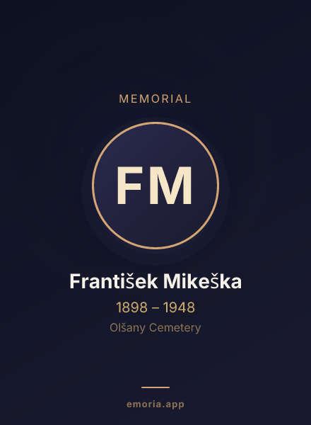 Memorial portrait of František Mikeška