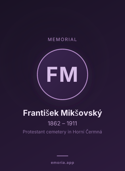Memorial portrait of František Mikšovský