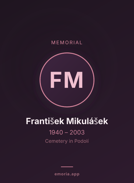 Memorial portrait of František Mikulášek