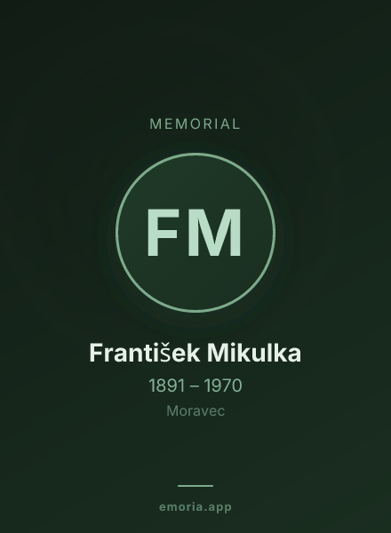 Memorial portrait of František Mikulka