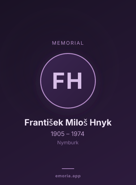 Memorial portrait of František Miloš Hnyk
