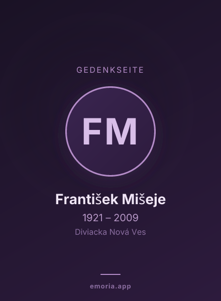 Gedenkportrait von František Mišeje