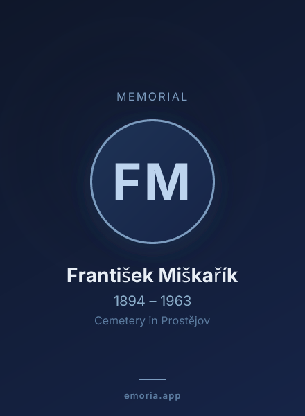 Memorial portrait of František Miškařík