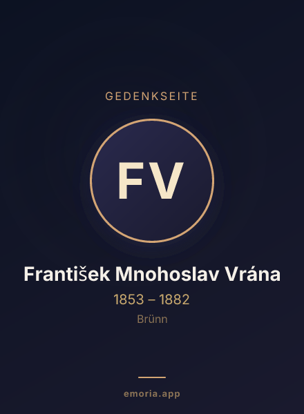 Gedenkportrait von František Mnohoslav Vrána