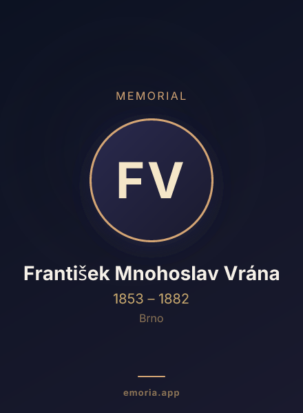 Memorial portrait of František Mnohoslav Vrána