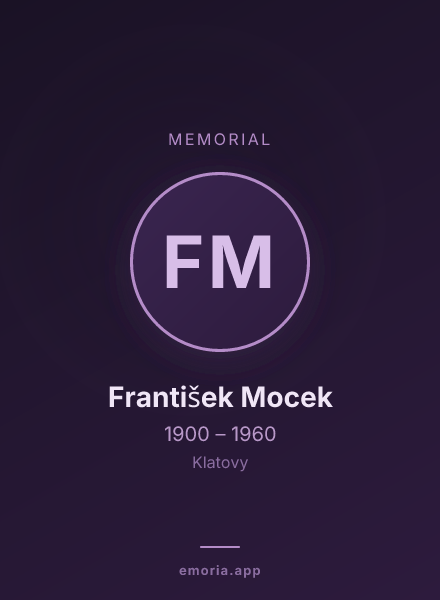Memorial portrait of František Mocek