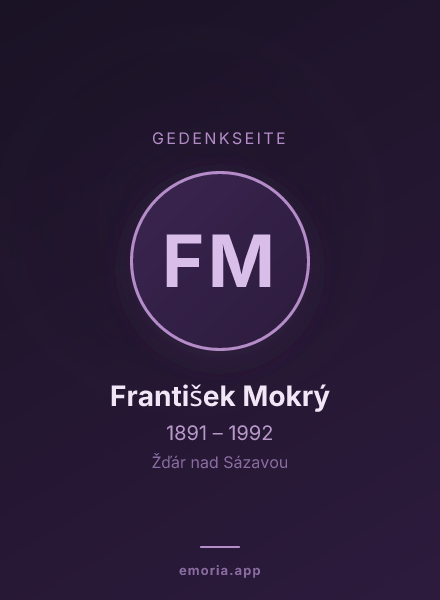Gedenkportrait von František Mokrý